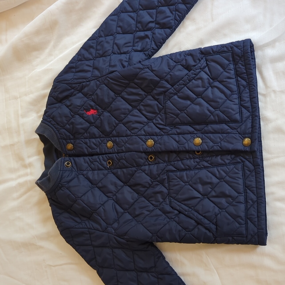 Ralph lauren quilted navy blue jacket